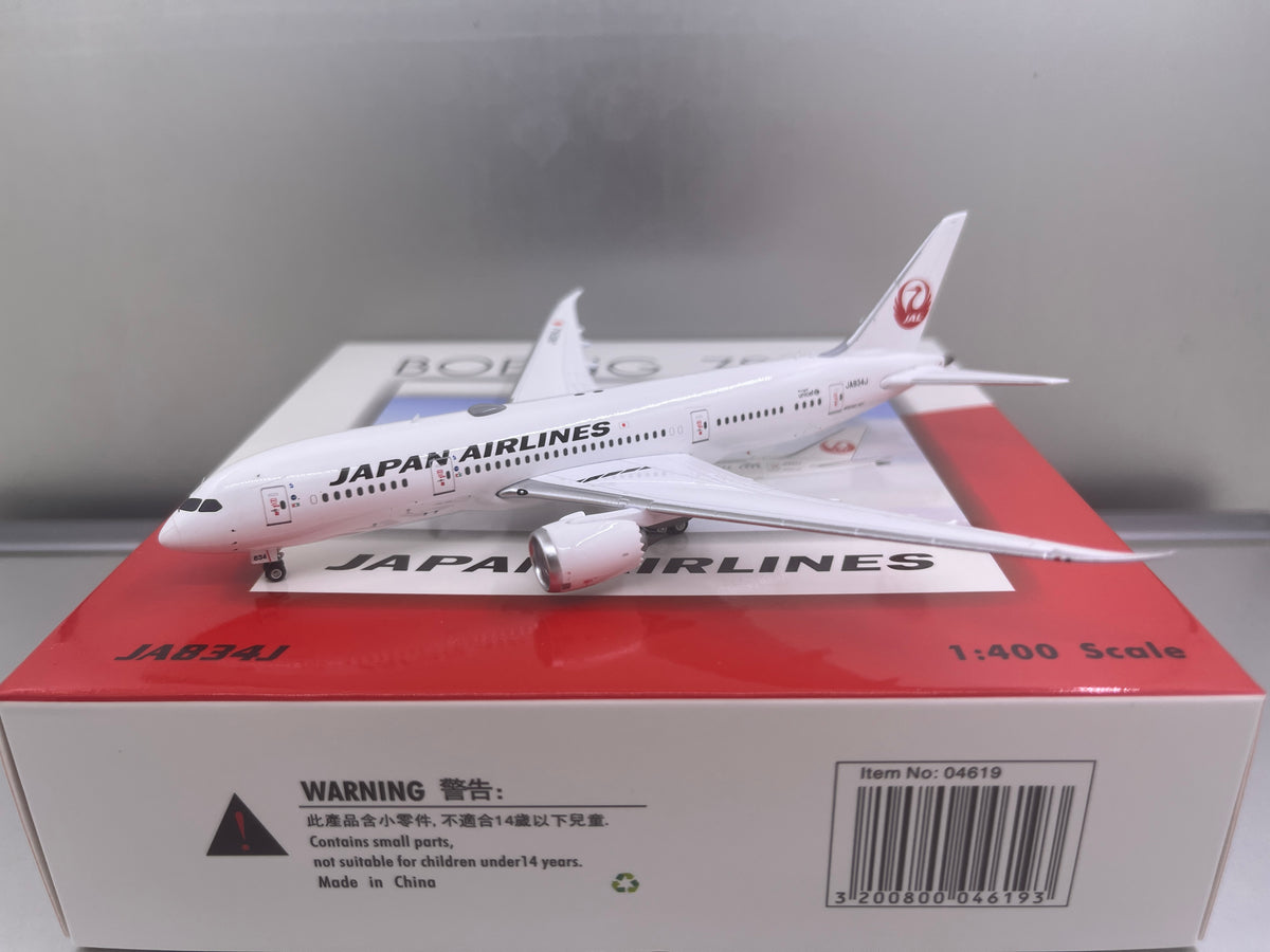 【JAL B787-8 JA833J 1/400】 JC Wings 1:400 Japan Airlines JAL Boeing B787-8 Diecast