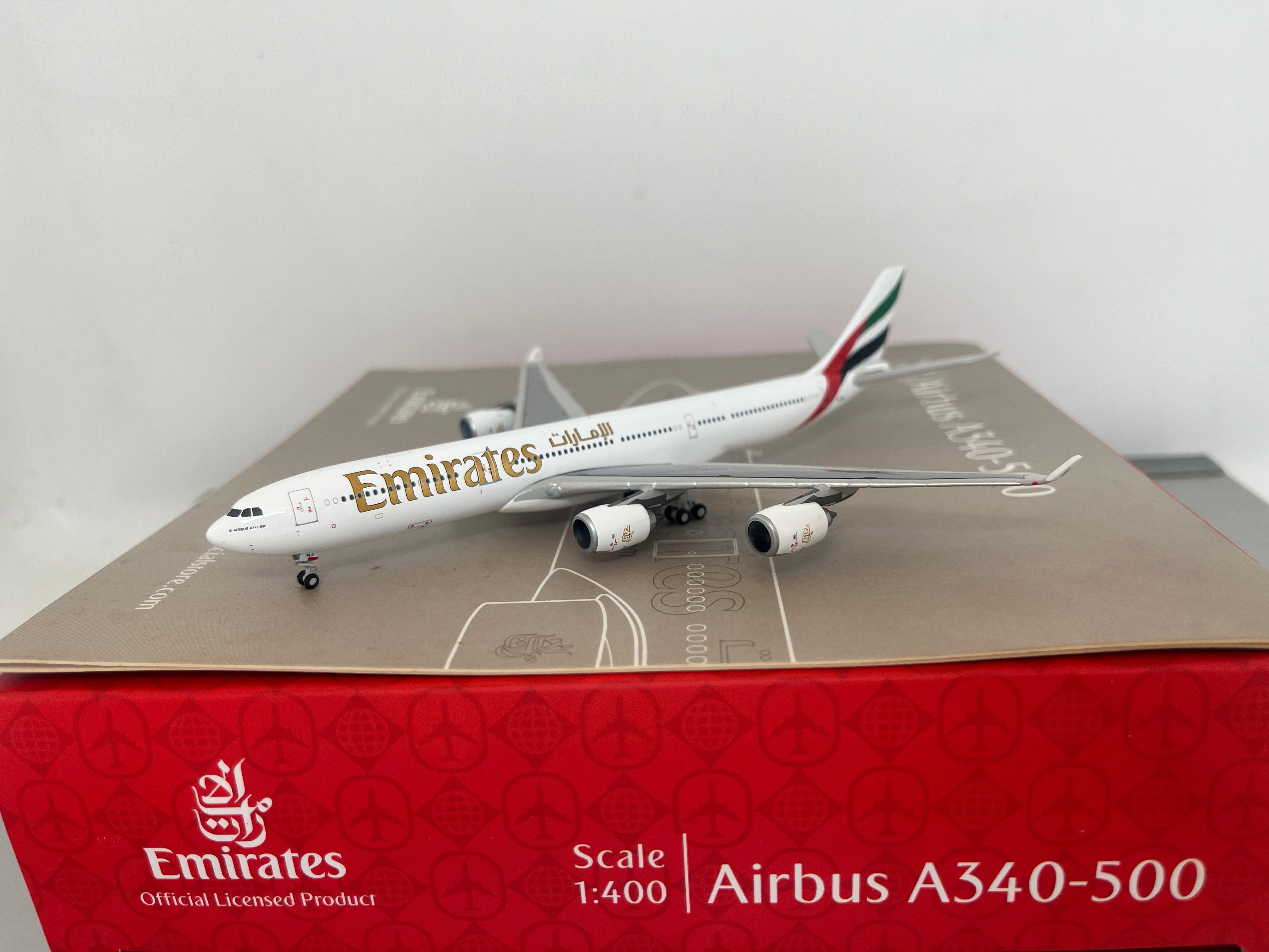 Airbus A340-500 Emirates Airlines Aircraft Model - Mahogany