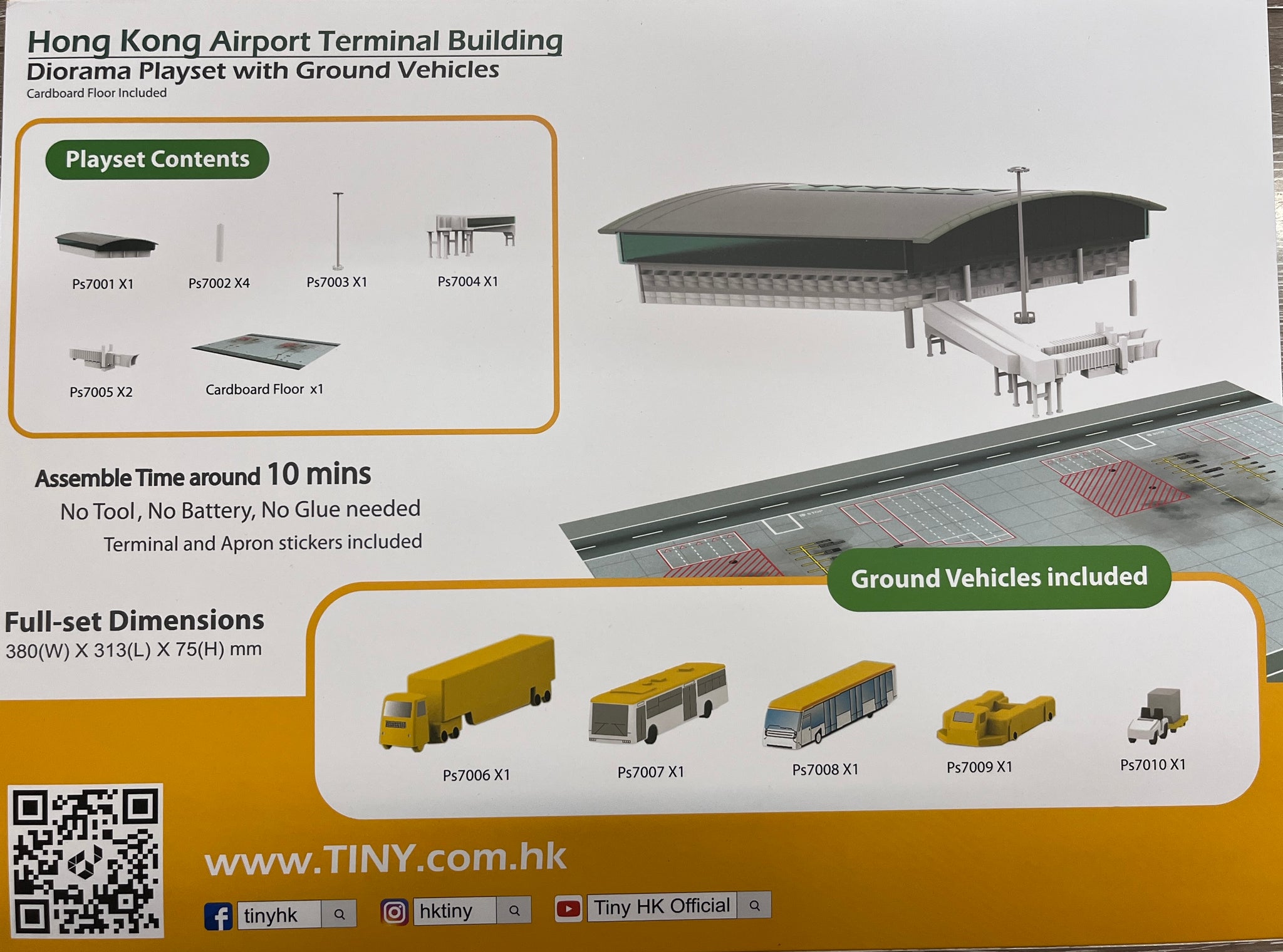 3pcs x 1:400 Hong Kong Airport Terminal Building by Mini Airport