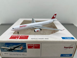 Swiss International Airline A330-300 HB-JHA  Herpa  1:500