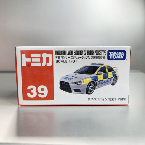 Takara Tomy Tomica no.39 Mitsubishi Lancer Evolution X Uk Police Specifications 1:61